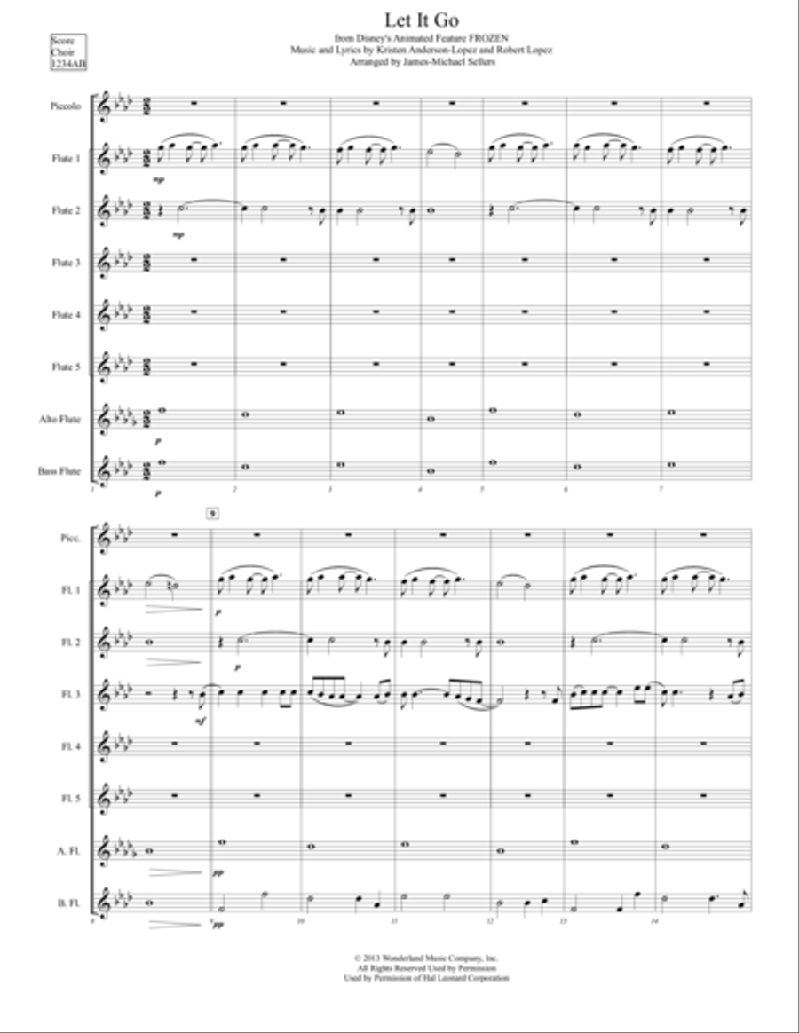 Let It Go (from Frozen) Let It Go (from Frozen) Flute Choir scores gallery preview page 1