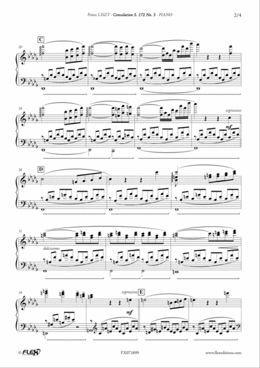 Consolation S. 172 No. 3 Consolation S. 172 No. 3 Piano Solo scores gallery preview page 3