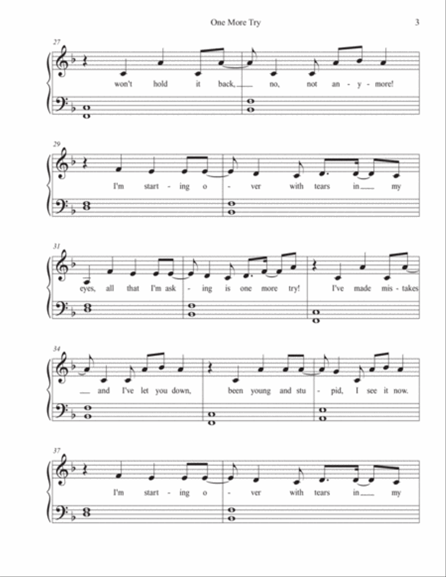 One More Try From & Juliet Piano Method scores gallery preview page 3