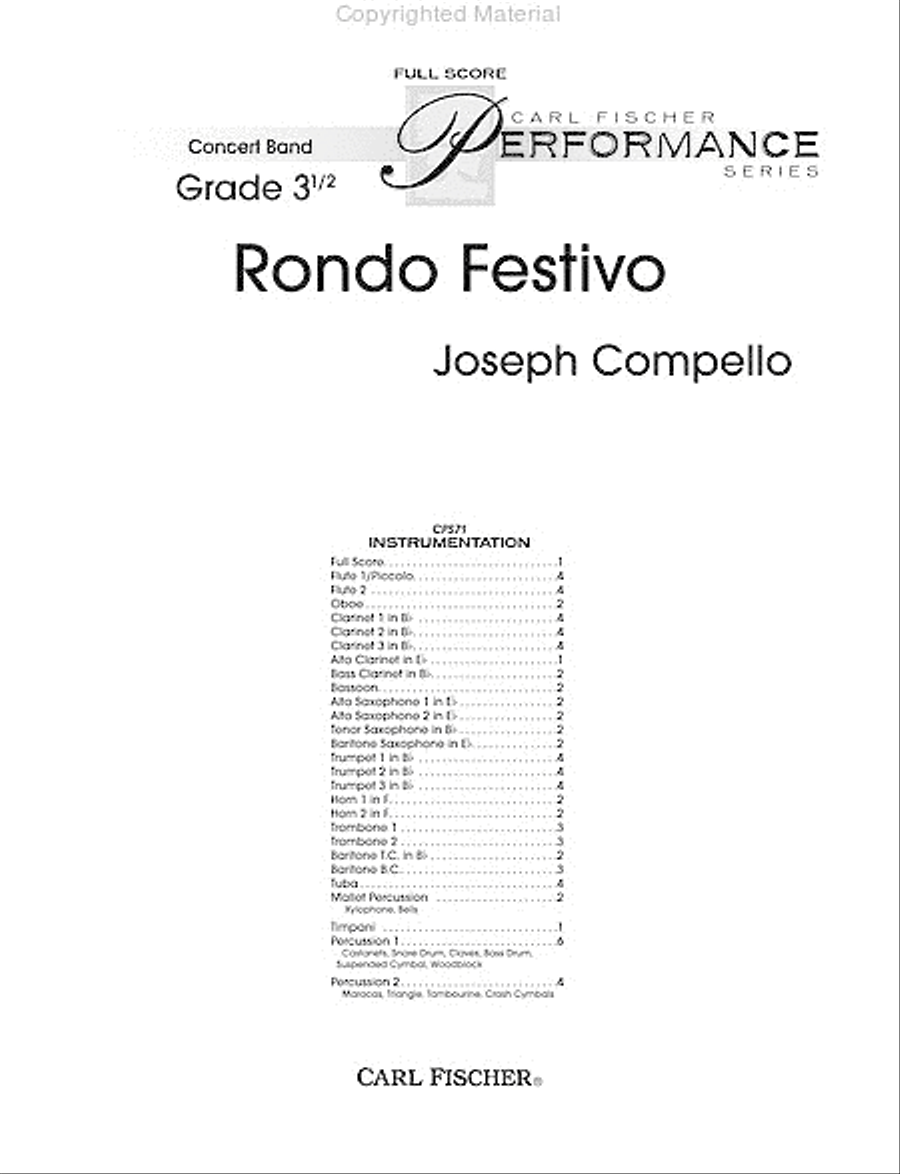 Rondo Festivo Concert Band scores gallery preview page 2