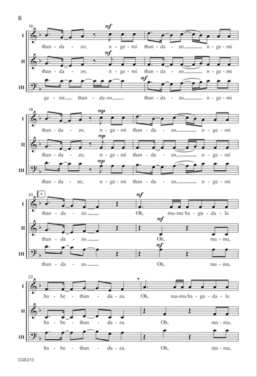 Babethandaza Three-part Mixed 3-Part scores gallery preview page 6