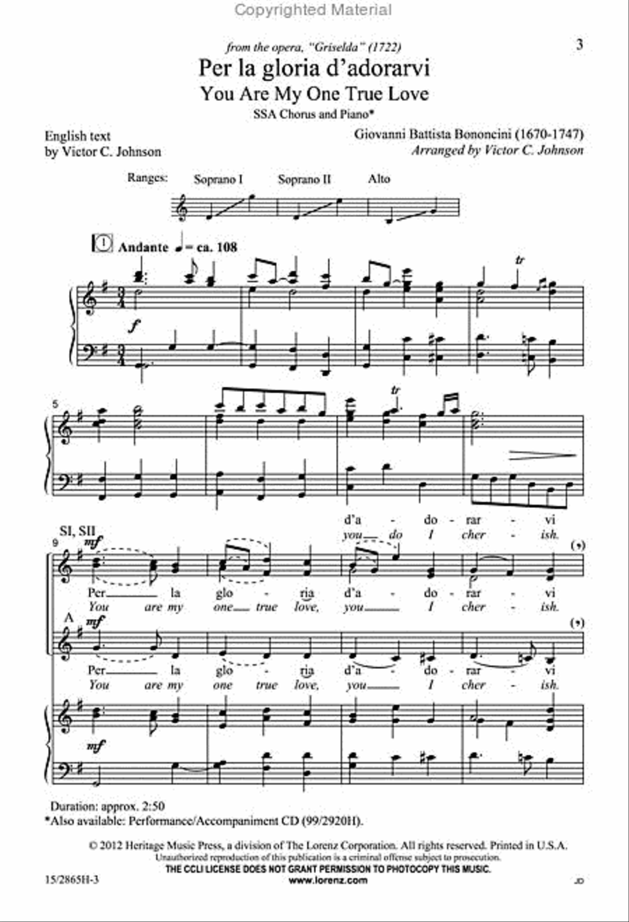 Per la gloria d'adorarvi SSA scores gallery preview page 2