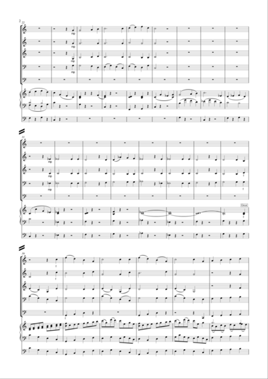 The Heavens Are Telling arr. for Organ and Brass Quintet Small Ensemble scores gallery preview page 3