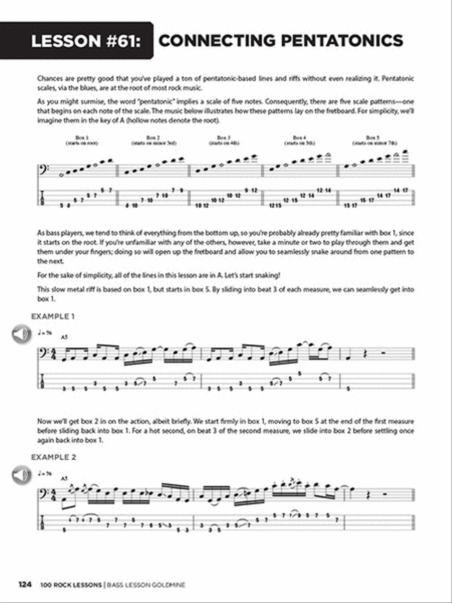 100 Rock Lessons 100 Rock Lessons Bass Guitar Tablature scores gallery preview page 5