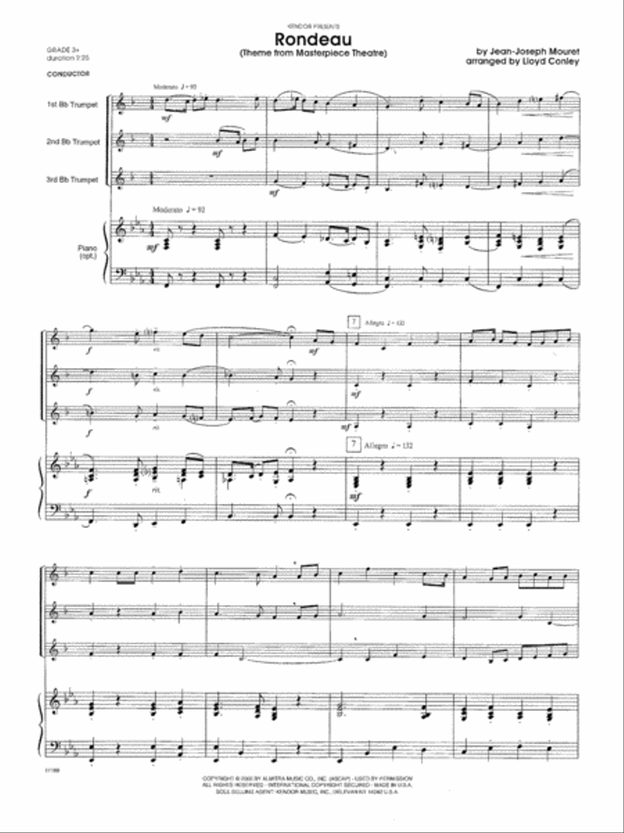 Rondeau (Theme From Masterpiece Theatre) Trumpet Trio scores gallery preview page 2