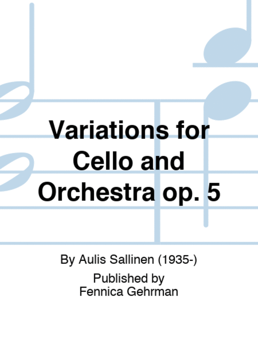 Variations for Cello and Orchestra op. 5 / Variaatioita sellolle ja orkesterille op 5 Piano Accompaniment scores gallery preview page 1
