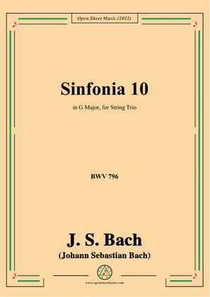 Book cover for J. S. Bach-Sinfonia No.10,in G Major,BWV 796