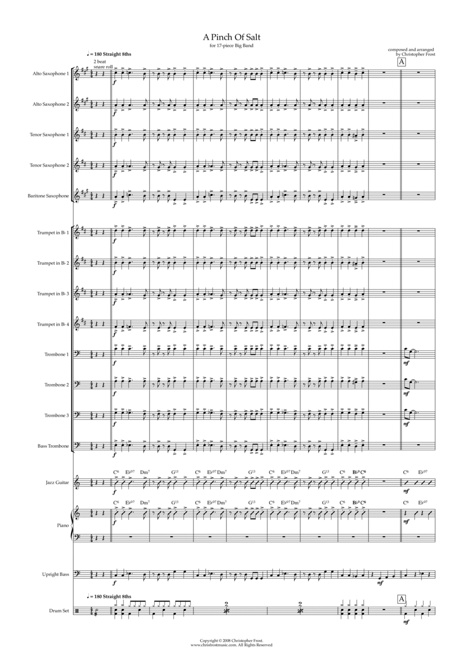 A Pinch Of Salt (big band) Jazz Ensemble scores gallery preview page 1