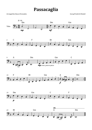 Passacaglia by Handel/Halvorsen - Tuba Solo with Chord Notation