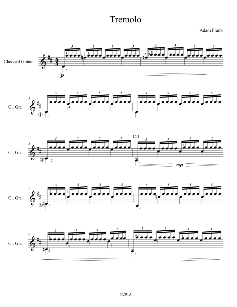 Tremolo Acoustic Guitar scores gallery preview page 1