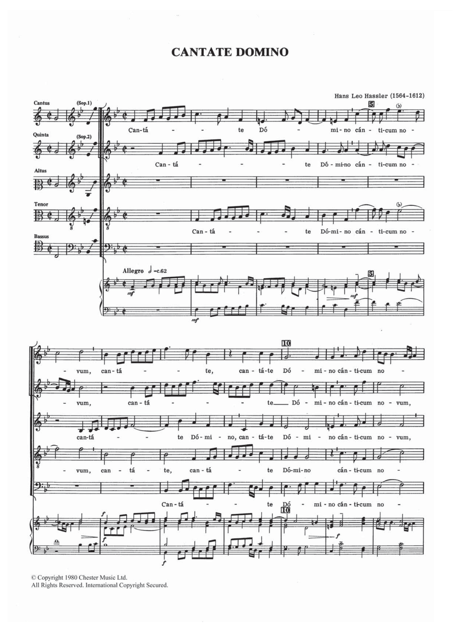 Cantate Domino Piano, Vocal, Guitar scores gallery preview page 1