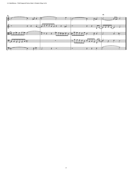 Prelude 04 from Well-Tempered Clavier, Book 1 (String Quintet) image number null