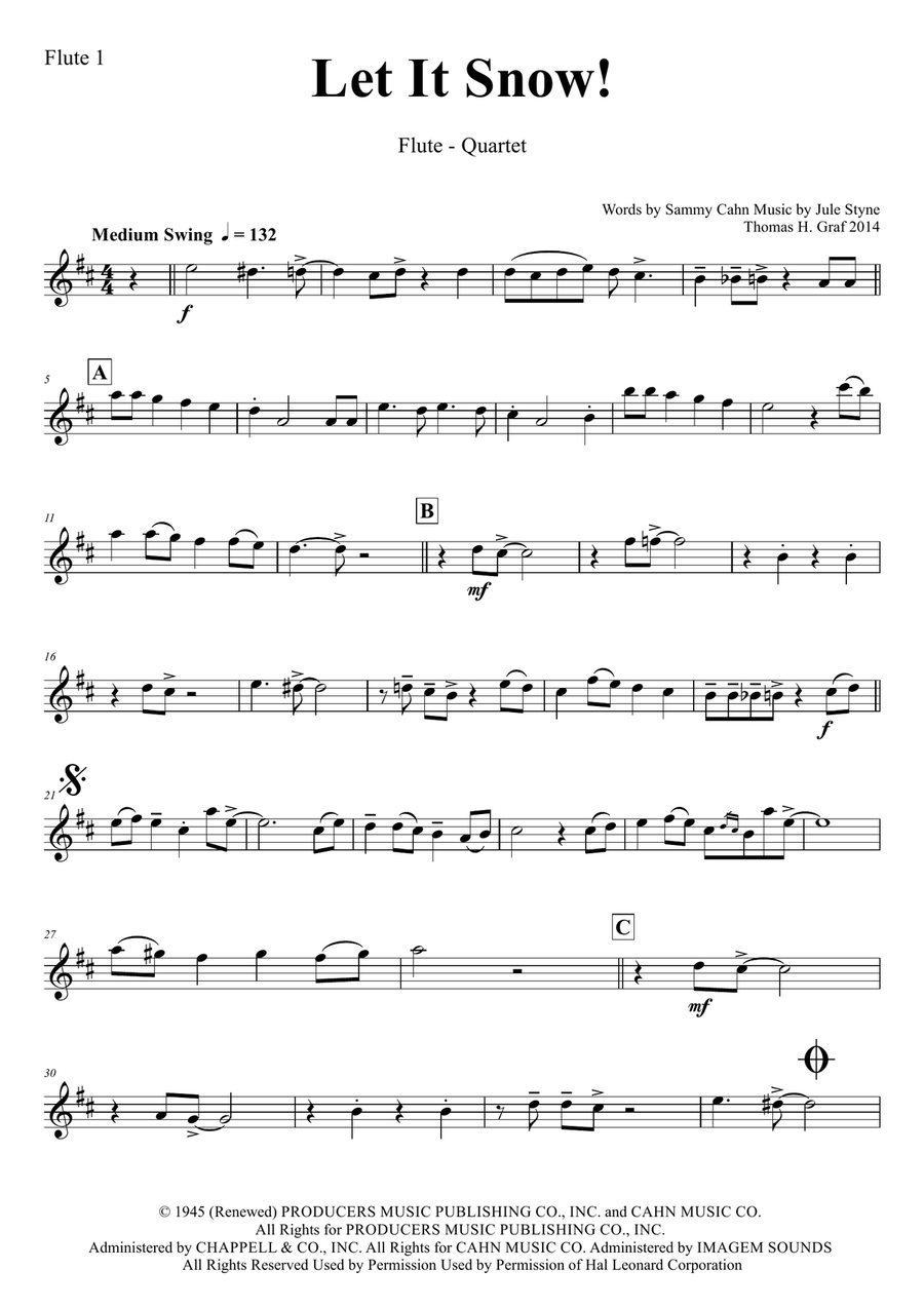 Let It Snow! Let It Snow! Let It Snow! Flute Quartet scores gallery preview page 4