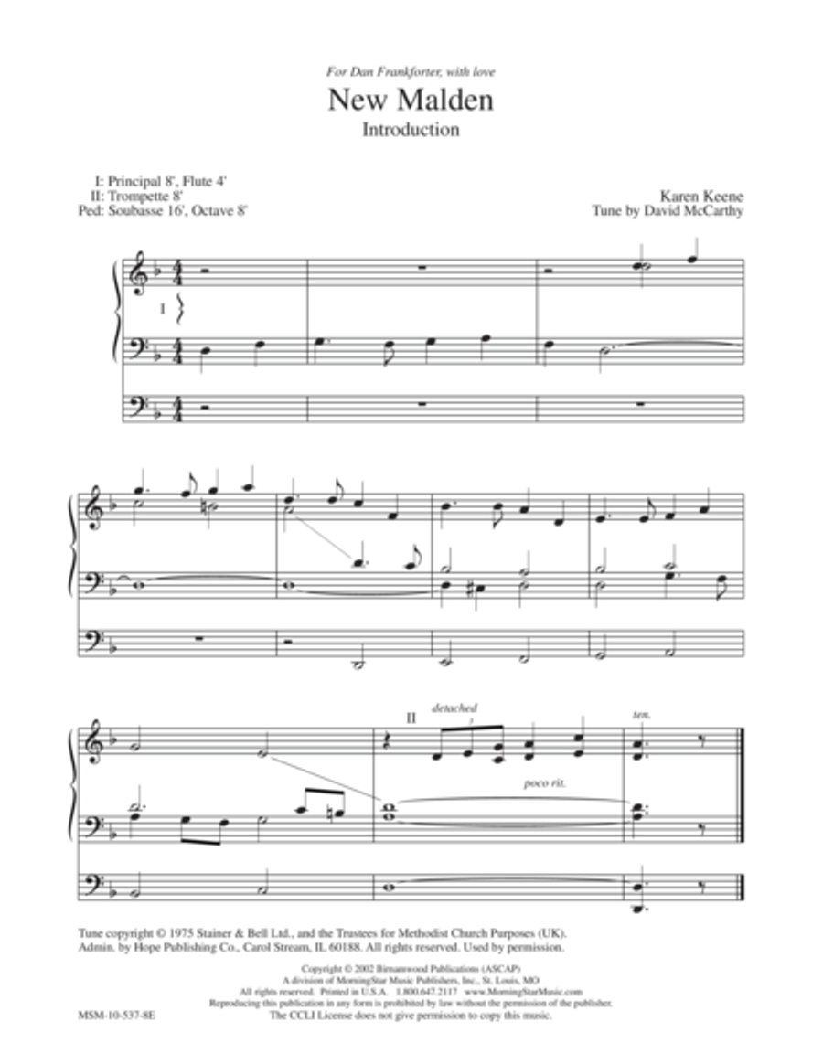 New Malden Organ scores gallery preview page 1