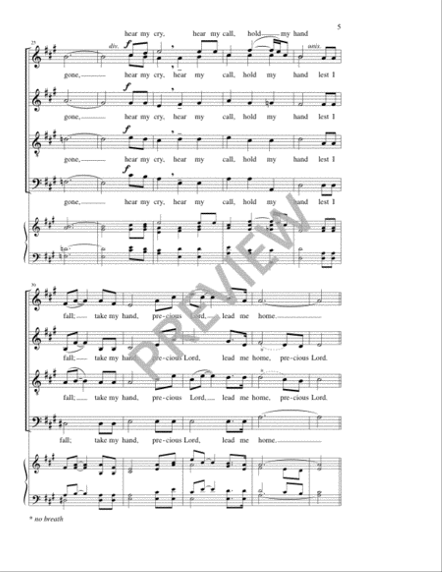 Precious Lord 4-Part scores gallery preview page 6