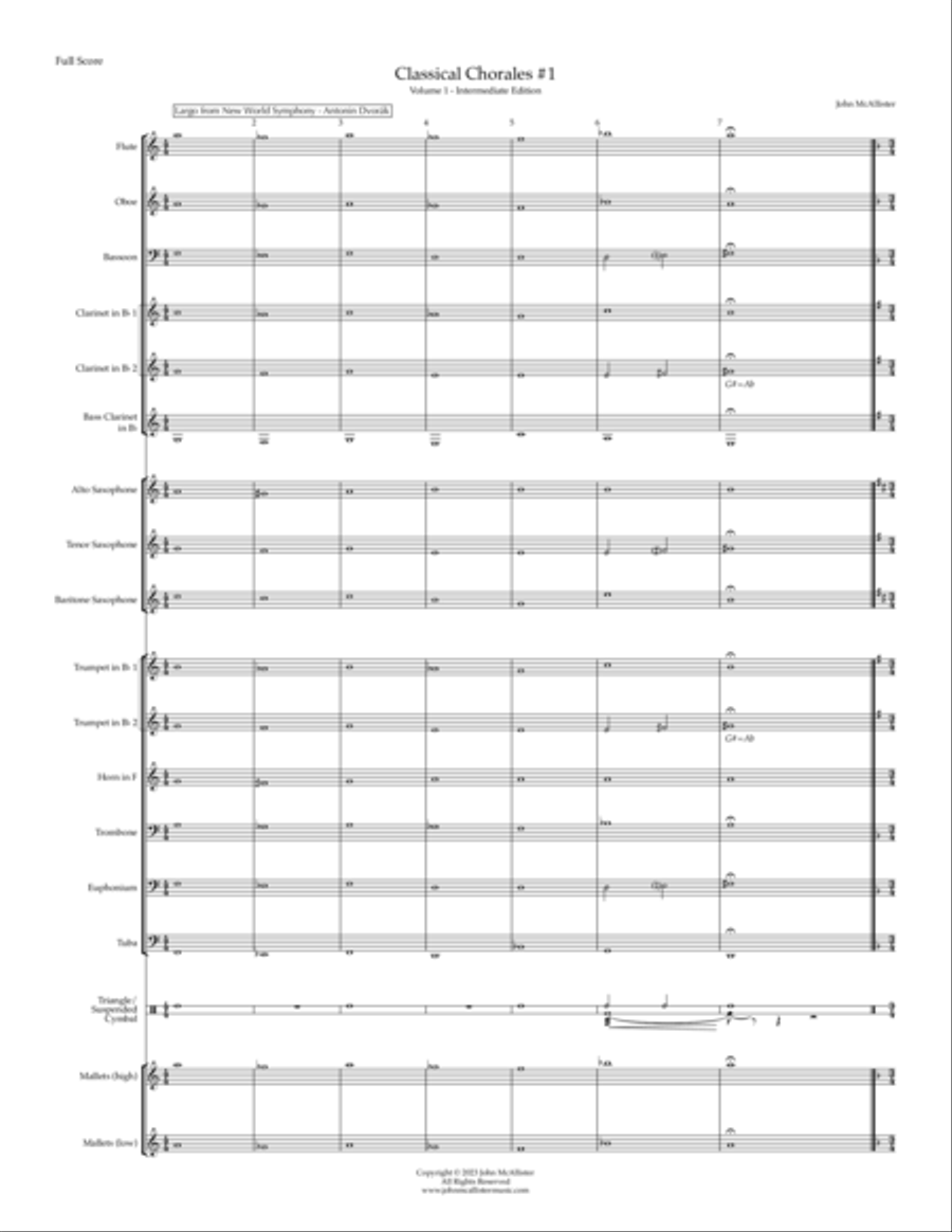 Classical Chorales for Band #1 - Intermediate Edition