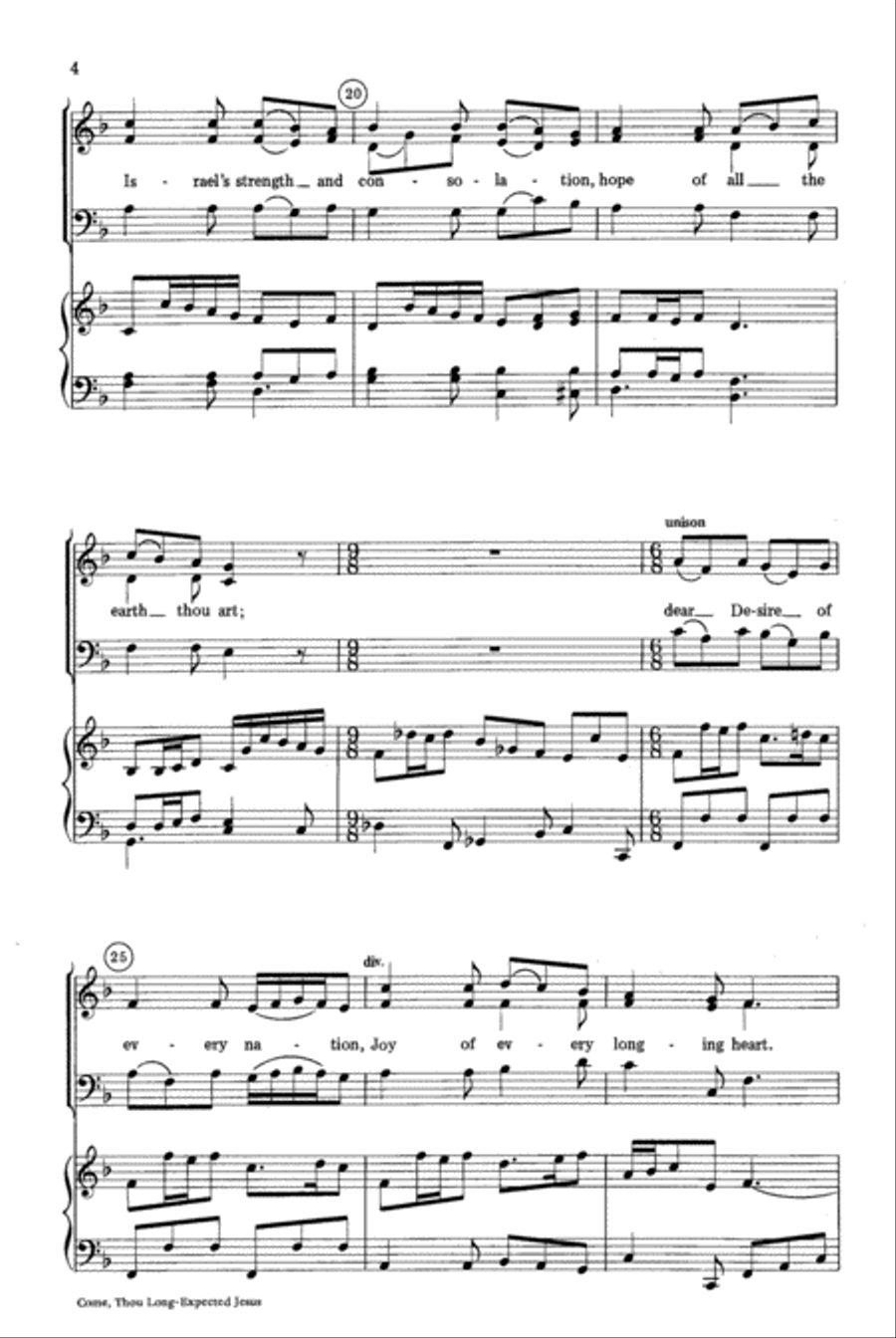 Come, Thou Long-Expected Jesus 3-Part scores gallery preview page 4