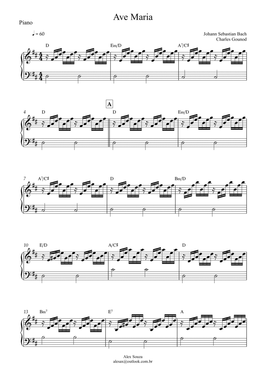 Ave Maria Piano Solo scores gallery preview page 1