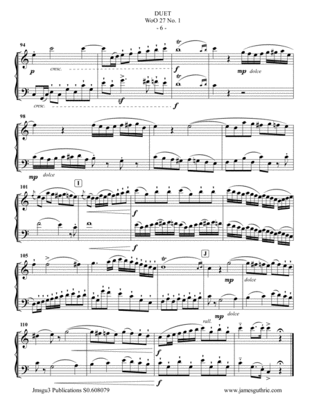 Beethoven: Three Duets WoO 27 for Oboe & Bassoon image number null
