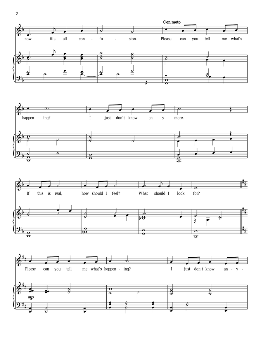 Too Much In Love To Care Piano, Vocal scores gallery preview page 2