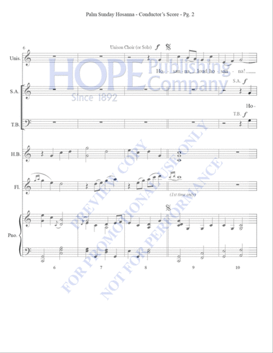 Palm Sunday Hosanna Palm Sunday Hosanna Unison Choir scores gallery preview page 4