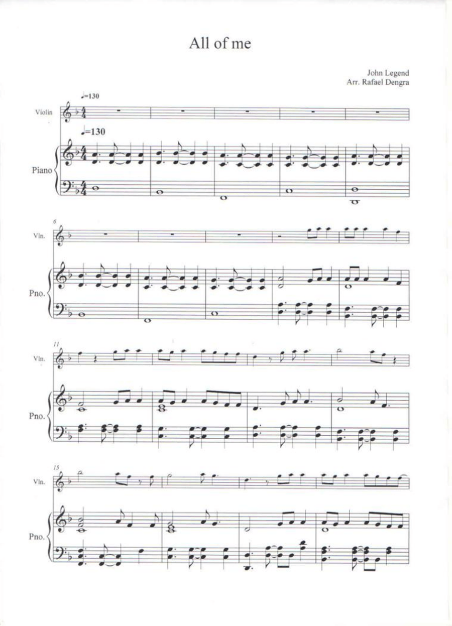 All Of Me All Of Me Violin Solo scores gallery preview page 1