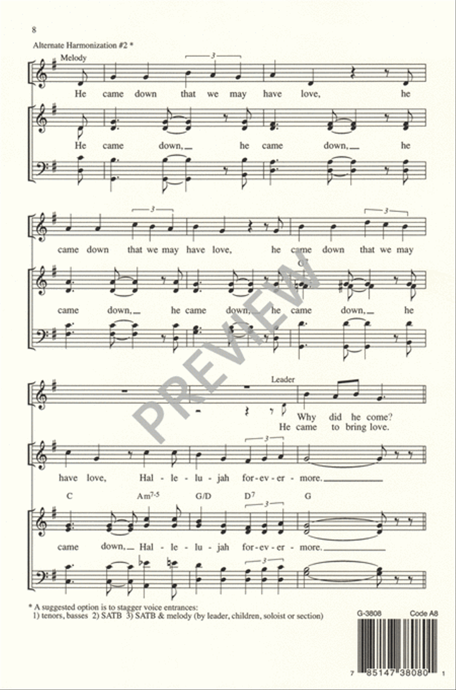 He Came Down 4-Part scores gallery preview page 9