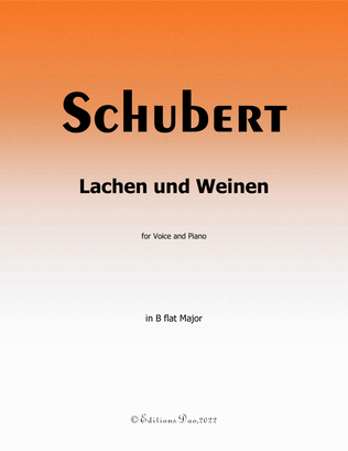 Book cover for Lachen und Weinen, by Schubert, in B flat Major