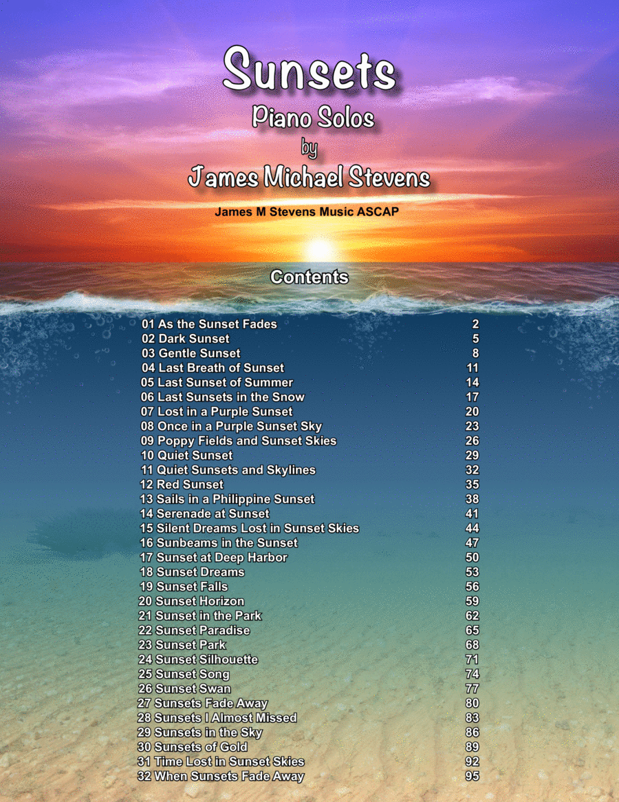 Sunsets Piano Book Piano Solo scores gallery preview page 1