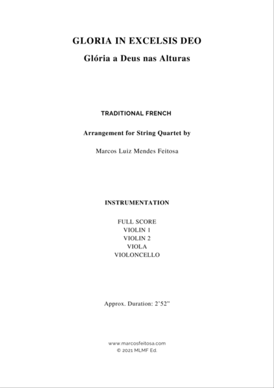 Gloria In Excelsis Deo - String Quartet String Quartet scores gallery preview page 2