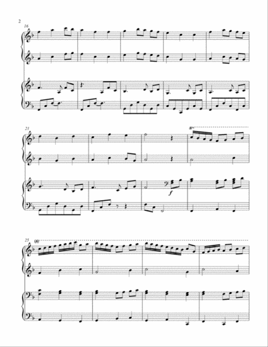Let All Things Now Living (1 piano, 4 hand duet) 1 Piano, 4-Hands scores gallery preview page 3