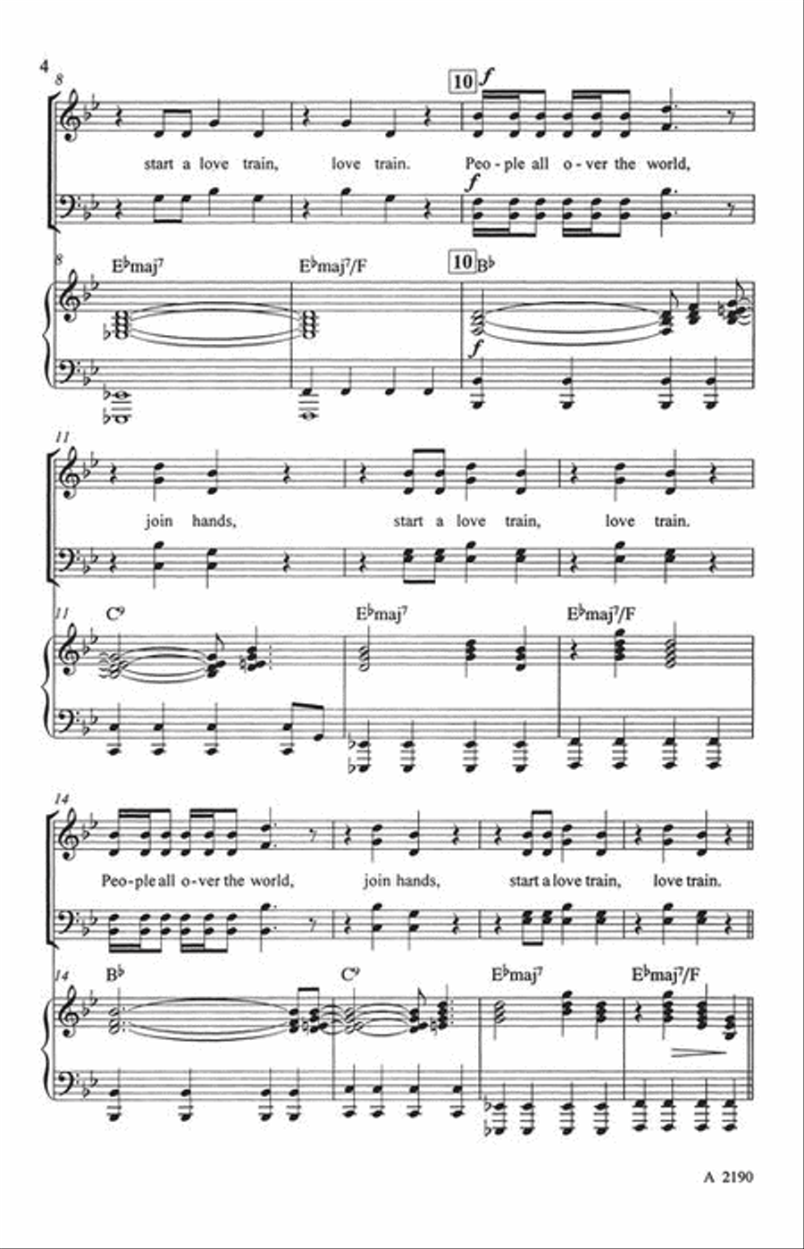 Put a Little Love in Your Heart (with “Love Train”) 4-Part scores gallery preview page 4
