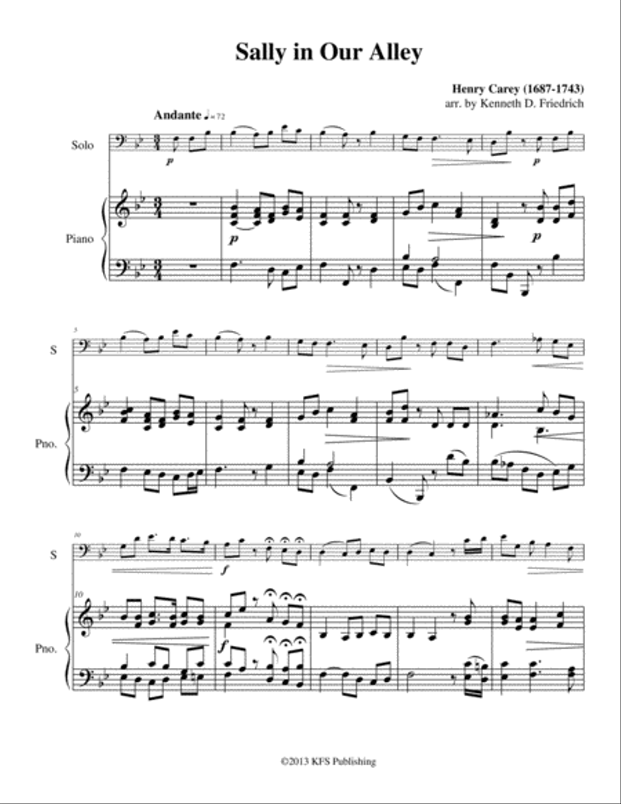 Folk Songs for Young Folks, Vol. 2 - bassoon and piano Bassoon Solo scores gallery preview page 3