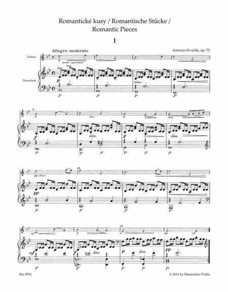 Romantic Pieces for Violin and Piano op. 75