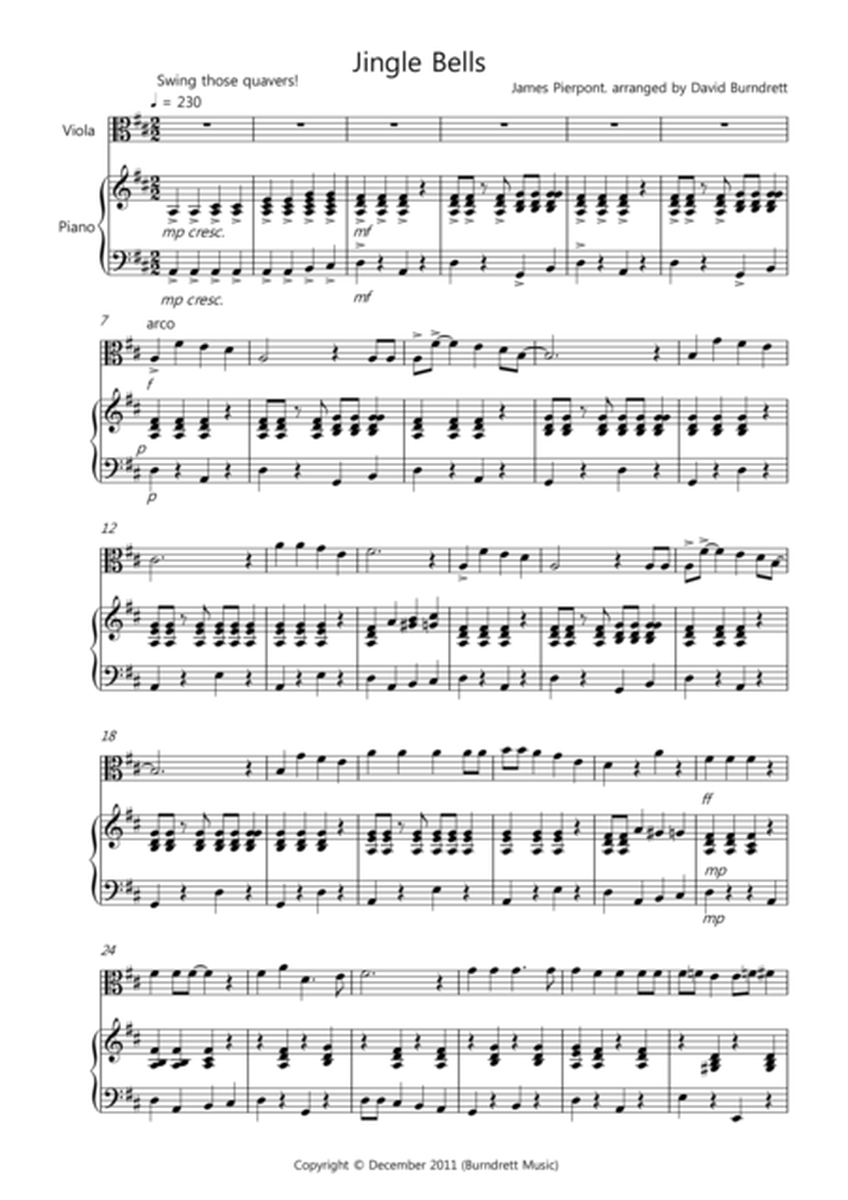 Jingle Bells (Jazzy Style!) for Viola and Piano image number null