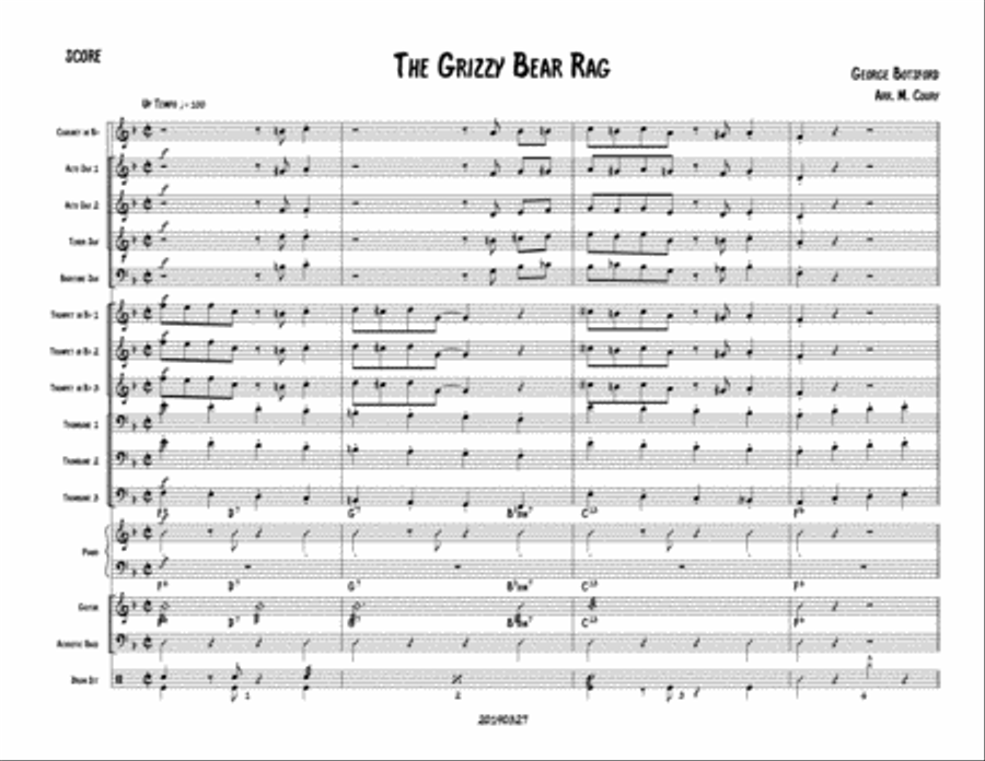 Grizzly Bear Rag - Score Jazz Ensemble scores gallery preview page 1