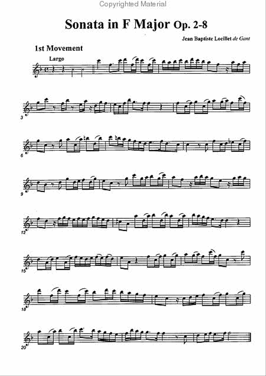 Sonata in F Major, Op. 2-8 Alto Recorder scores gallery preview page 2