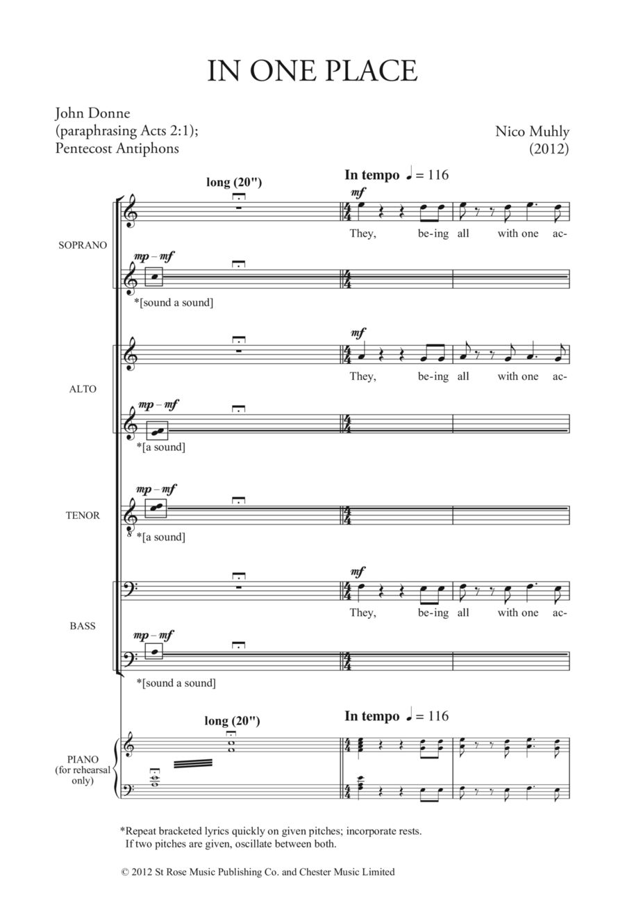 In One Place In One Place 4-Part scores gallery preview page 1