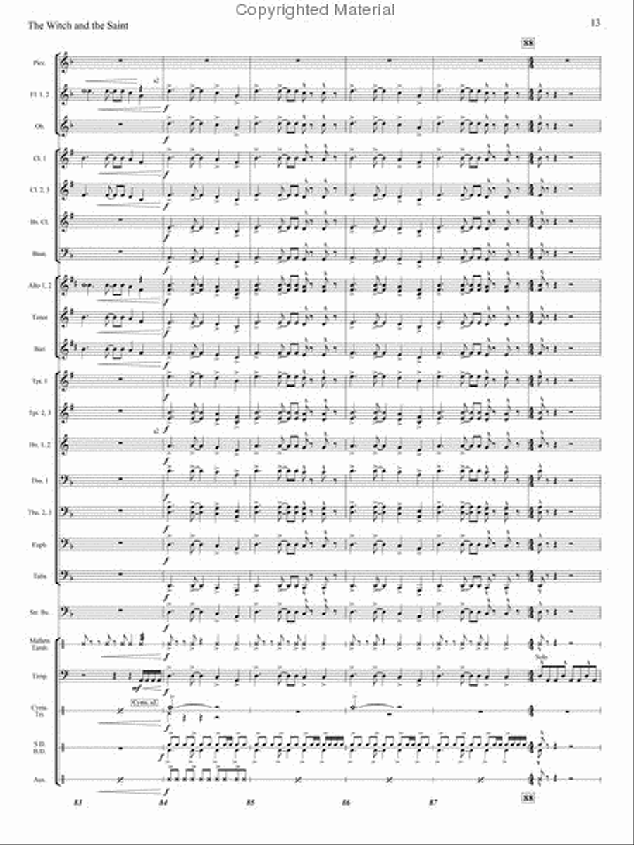 The Witch and The Saint Concert Band scores gallery preview page 12