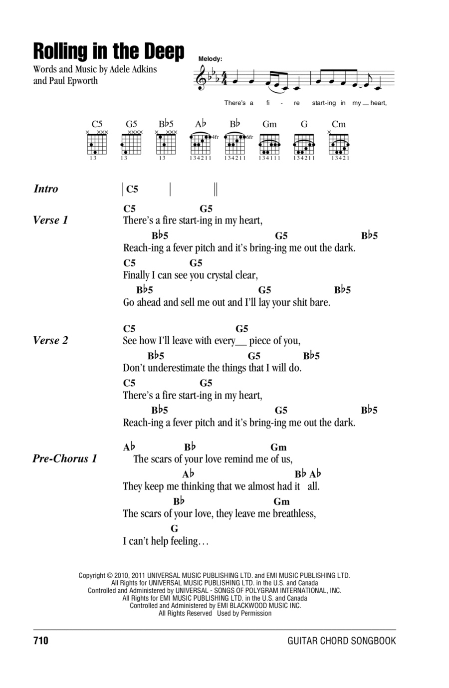 Rolling In The Deep Acoustic Guitar scores gallery preview page 1
