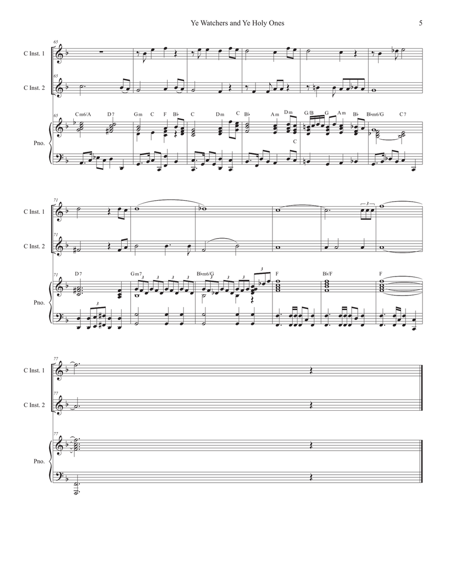 Ye Watchers and Ye Holy Ones (Duet for C-Instruments) Piano scores gallery preview page 6