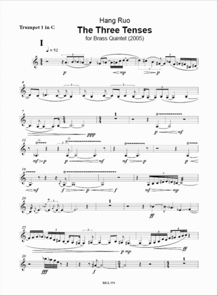 The Three Tenses Brass Quintet scores gallery preview page 3