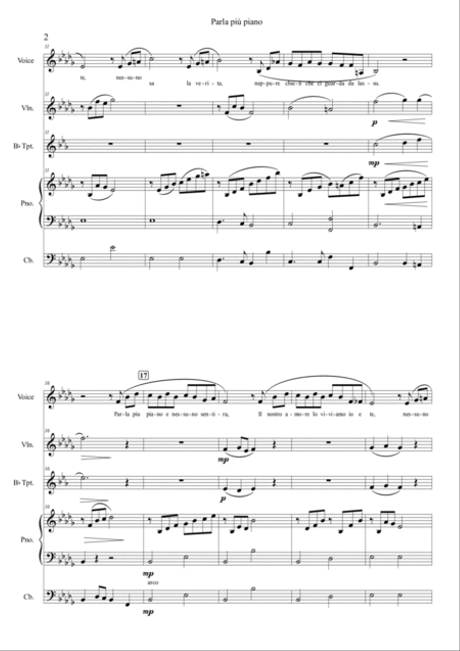 Parla Piu Piano Double Bass scores gallery preview page 2