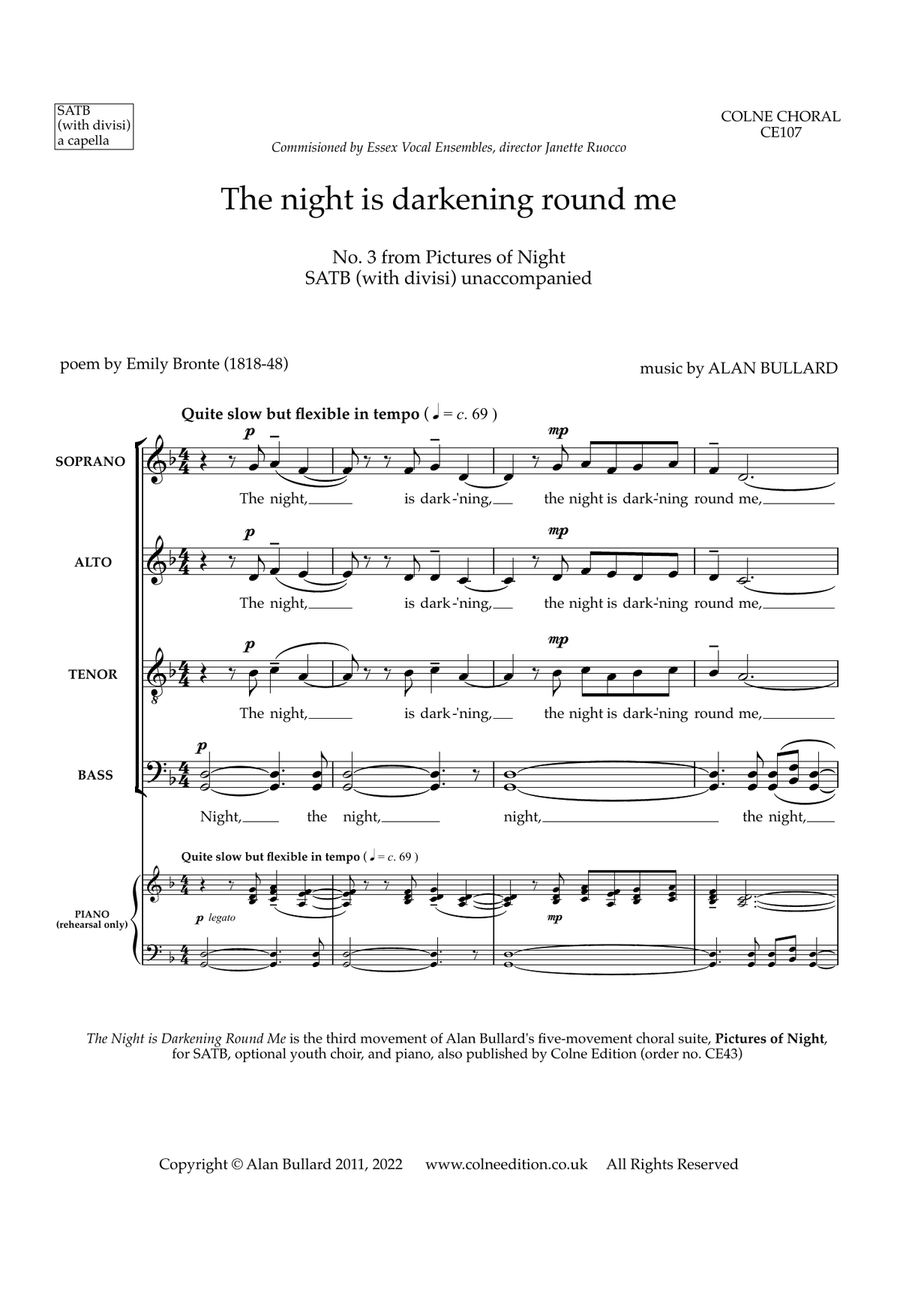 The Night is Darkening Round Me (SATB unaccompanied) 4-Part scores gallery preview page 2