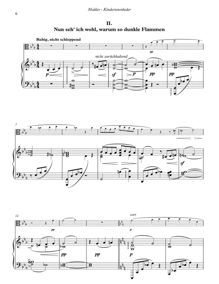 Kindertotenlieder for Alto Trombone and Piano accompaniment