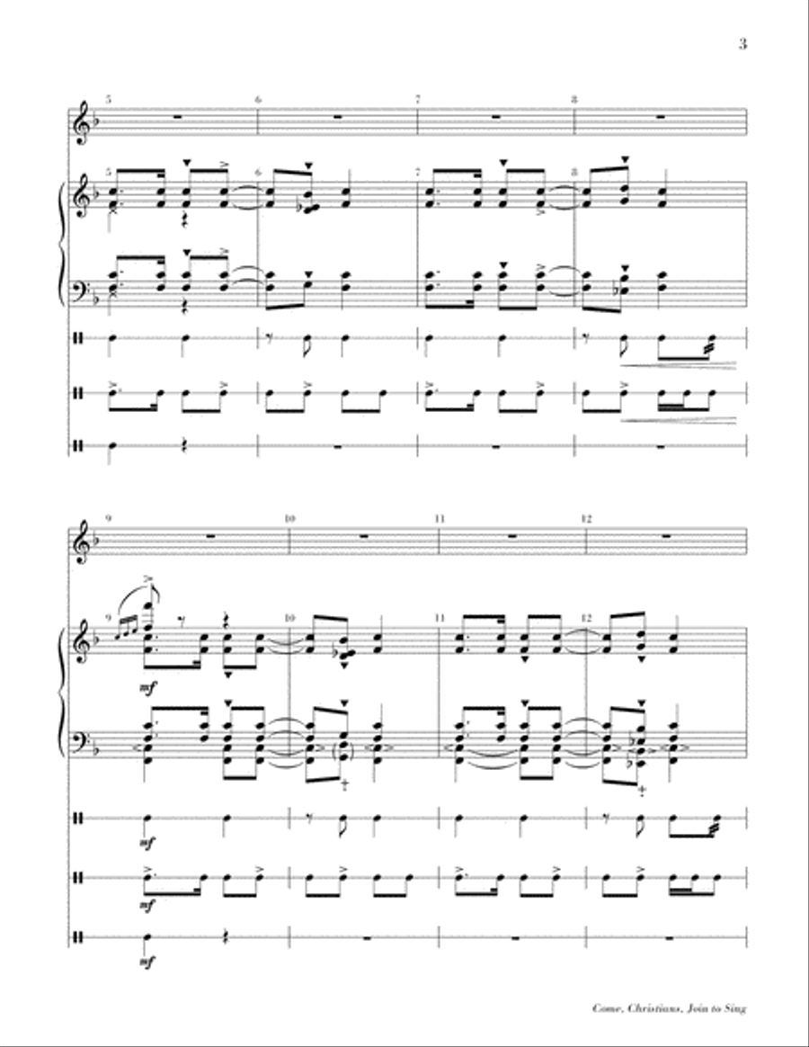 Come, Christians, Join to Sing Director Score scores gallery preview page 3