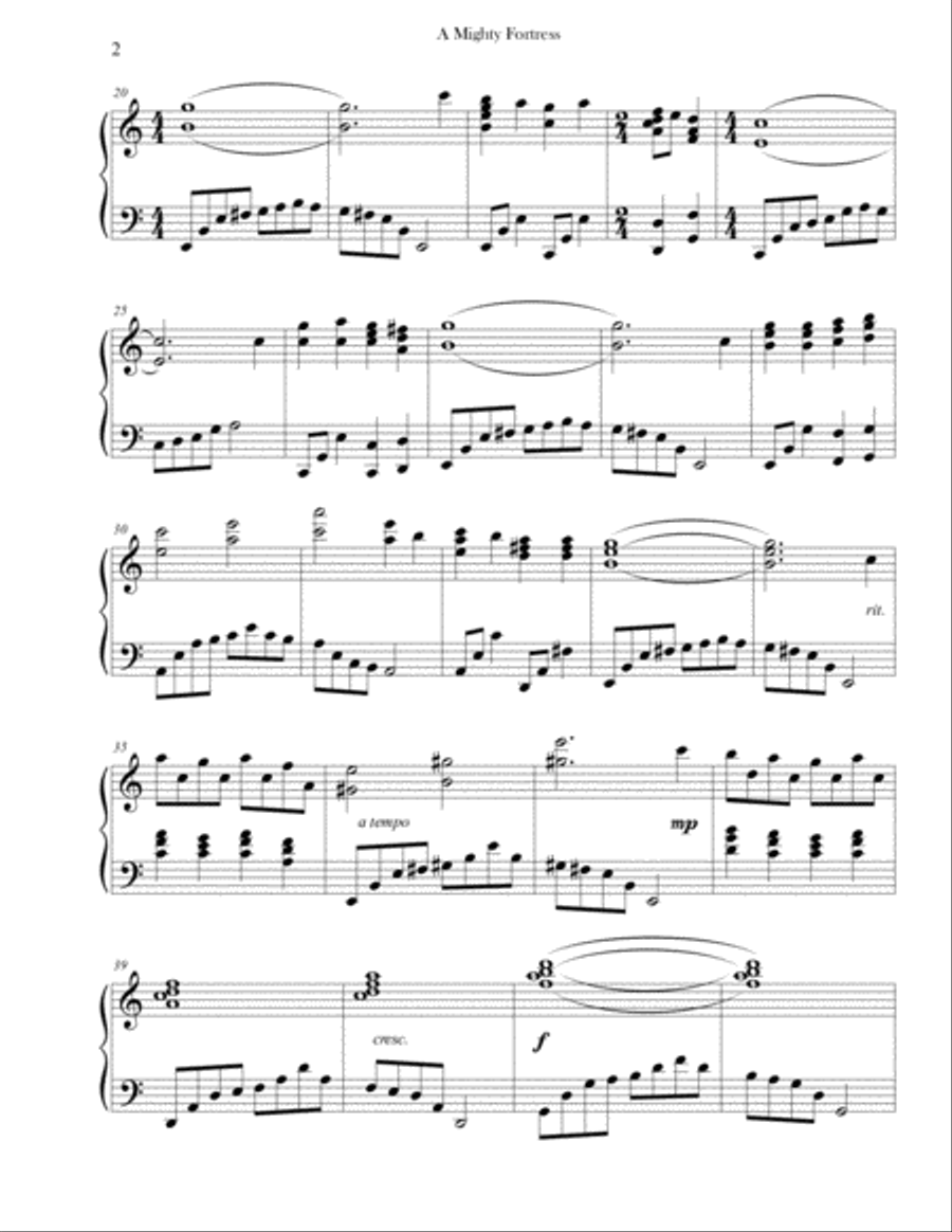 A Mighty Fortress (Advanced Piano) image number null