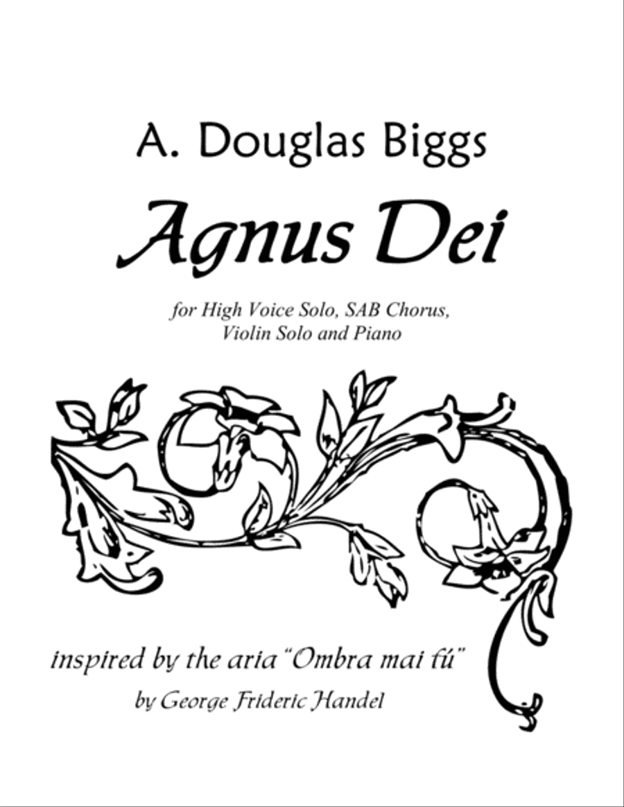 Agnus Dei for High Voice Solo, SAB Chorus, Violin Solo, and Piano 3-Part scores gallery preview page 1