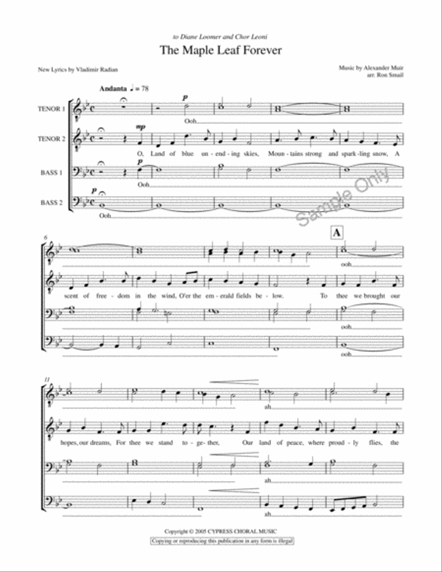 Maple Leaf Forever TTBB scores gallery preview page 2