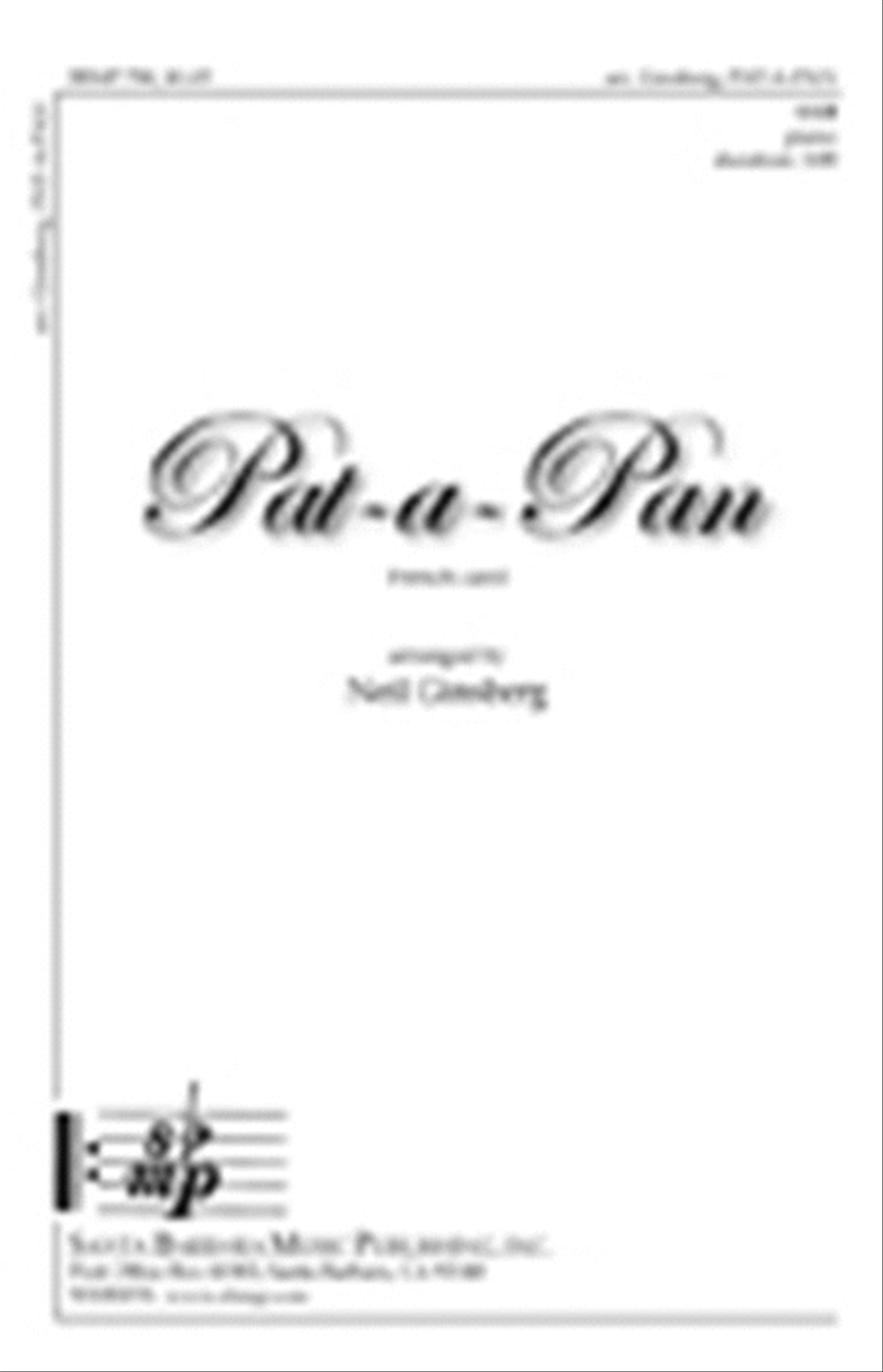 Book cover for Pat-a-Pan - SAB Octavo